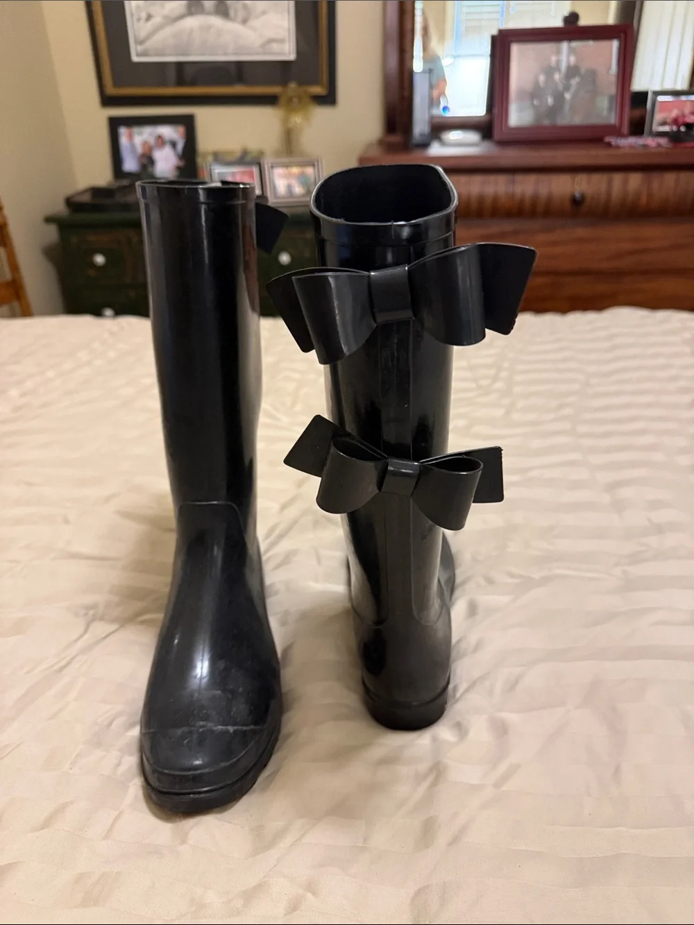Capelli of New York Black Tall and Short Rain Boot Set